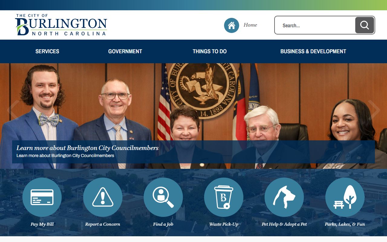 City of Burlington official website for genealogy and family history research in Alamance County