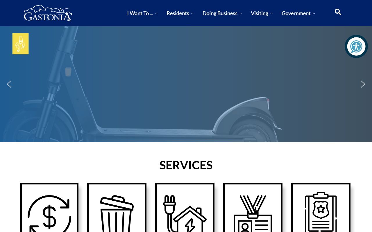 Gastonia city area and Gaston County government offices