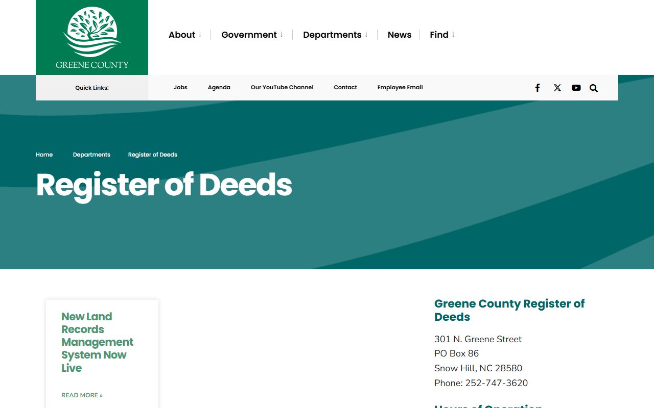 Greene County Register of Deeds genealogy records