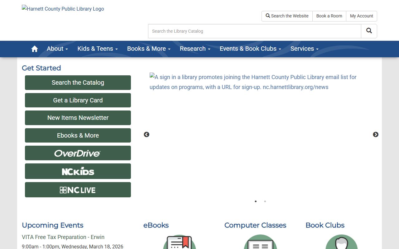 Harnett County Public Library genealogy resources page