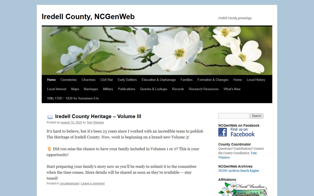 Iredell County Register of Deeds office and genealogy record archives in Statesville North Carolina