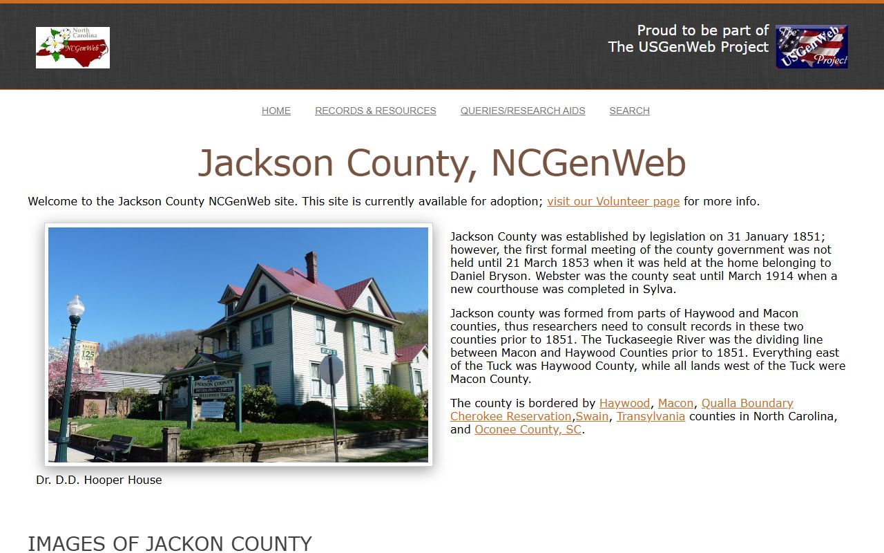 Jackson County Register of Deeds genealogy records and courthouse in Sylva North Carolina