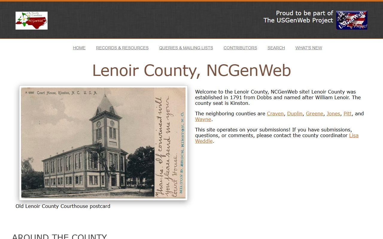 Lenoir County Register of Deeds office and genealogy archives in Kinston North Carolina