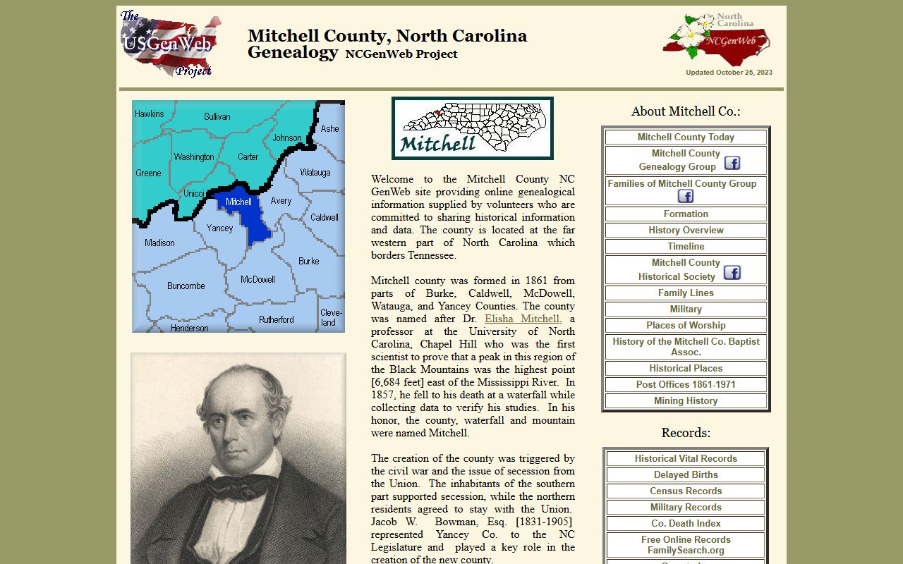 Mitchell County Register of Deeds office genealogy records in Bakersville North Carolina
