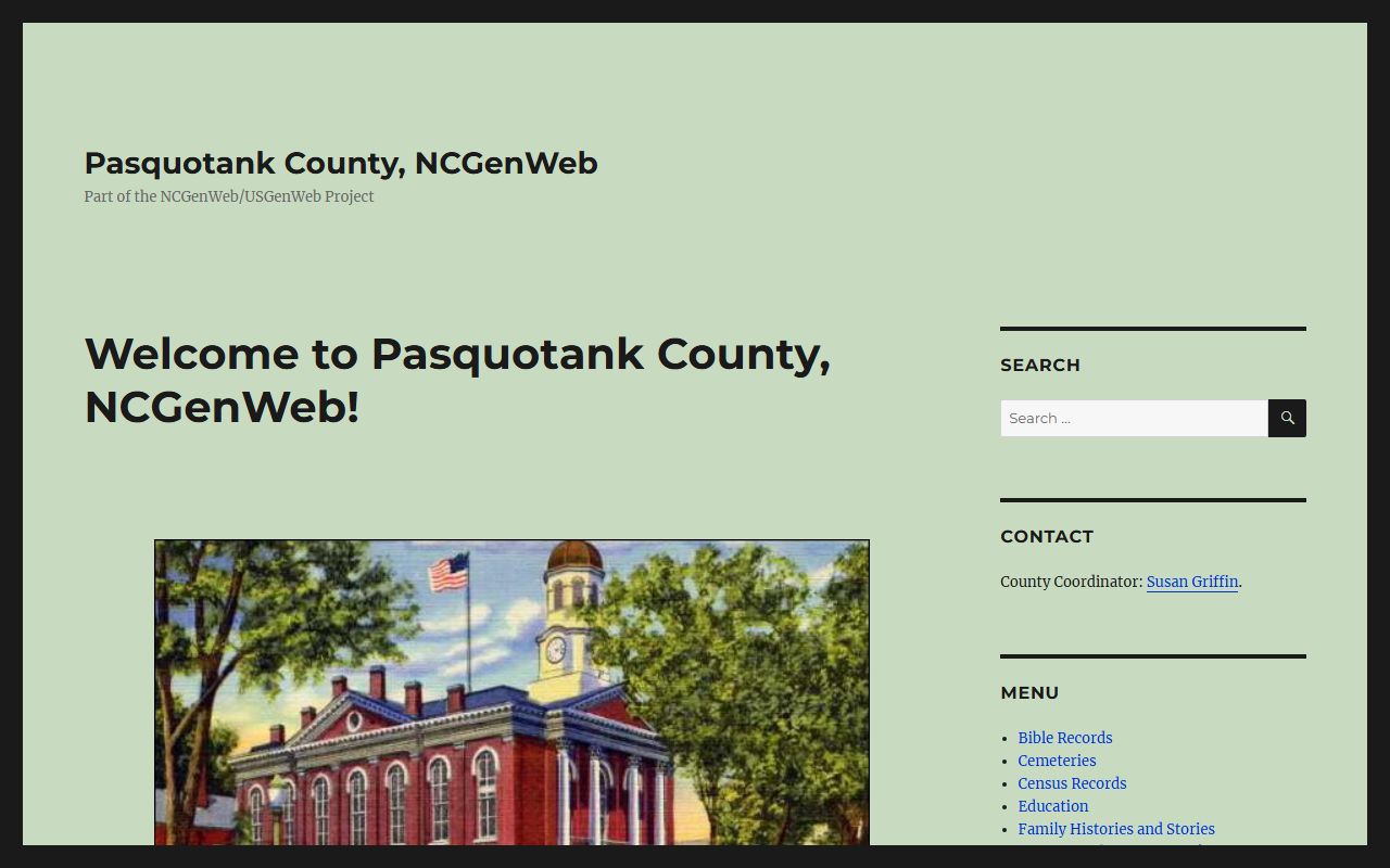 Pasquotank County NCGenWeb genealogy research resources