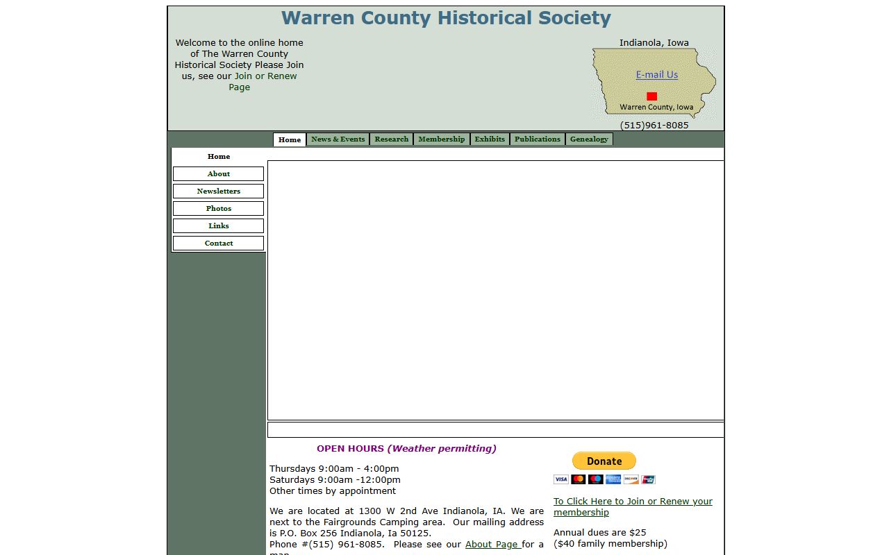 Warren County Historical Association resources for genealogy research