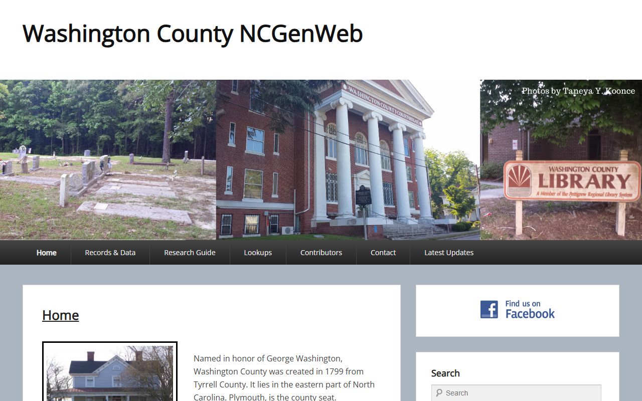 NCGenWeb Washington County genealogy resources page