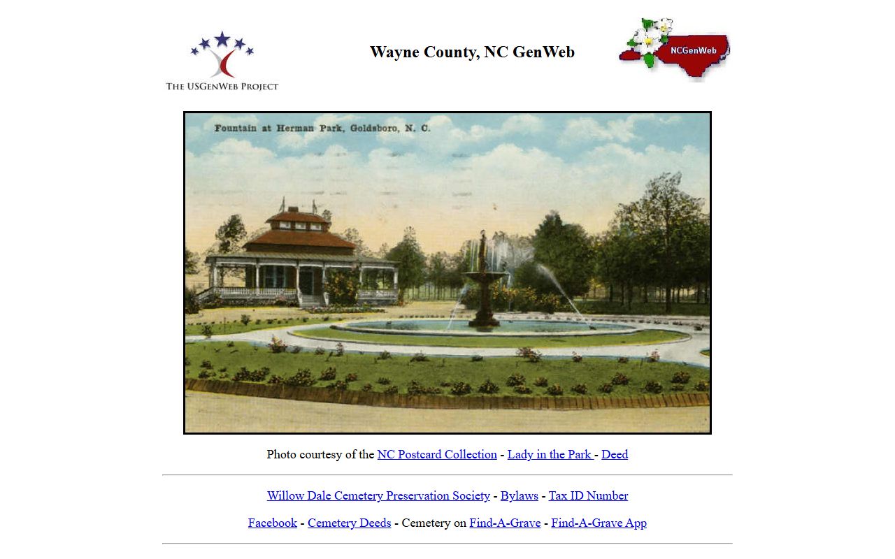 NCGenWeb Wayne County genealogy resources page